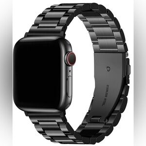 🌙 CAR16 - Fullmosa Black Stainless Steel Smartwatch band for Apple (42,44,45mm)